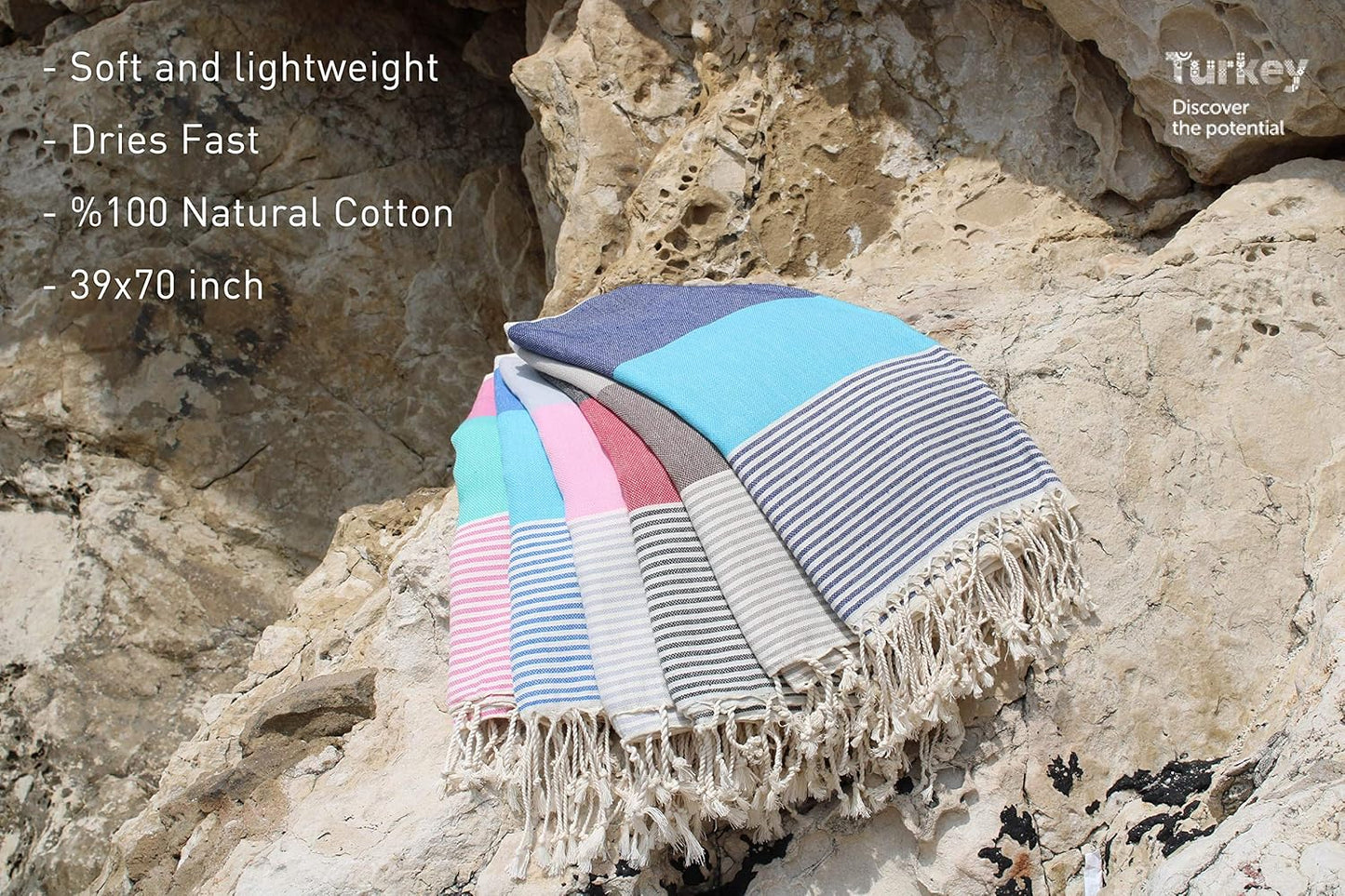 CerberusTrade Beach Pestemal Bath, Pool, Sauna Towel Set of 6