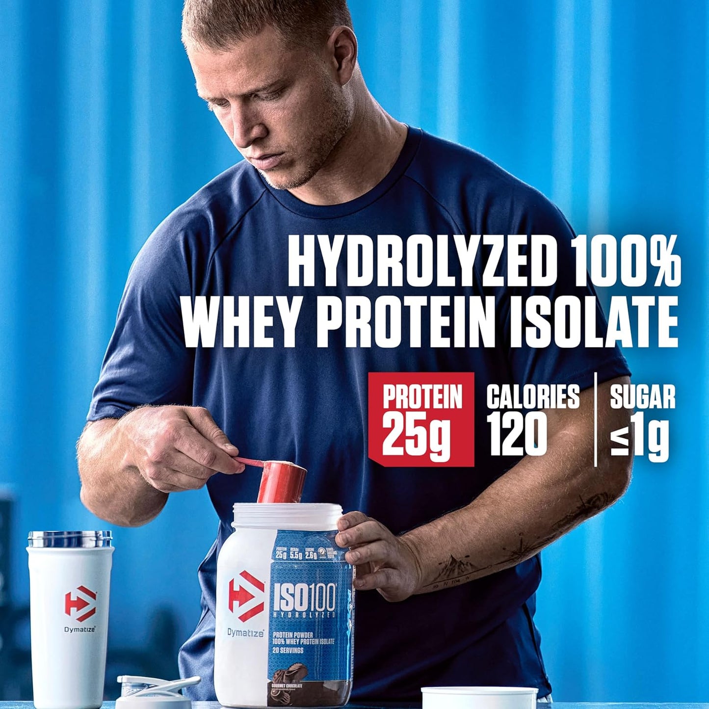 Dymatize ISO100 Hydrolyzed Protein Powder, 100% Whey Isolate Protein, 25g of Protein, 5.5g BCAAs, Gluten Free, Fast Absorbing, Easy Digesting, Gourmet Chocolate, 5 Pound
