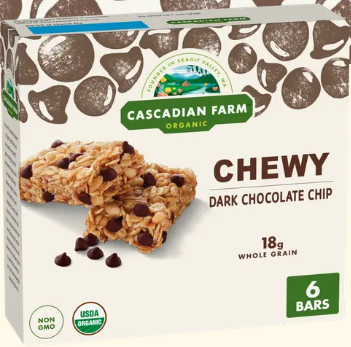 Cascadian Farm, Bar Granola Chocolate Chip 6 Count Organic, 7.4 Ounce