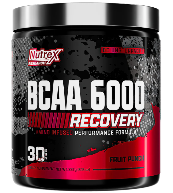Nutrex Research - BCAA Powder 6000 Amino Acid - 6 Grams of BCAAs Amino Acids Supplement for Post Workout Recovery & Muscle Growth - Amino Energy Workout Recovery Drink (Fruit Punch - 30 Servings)