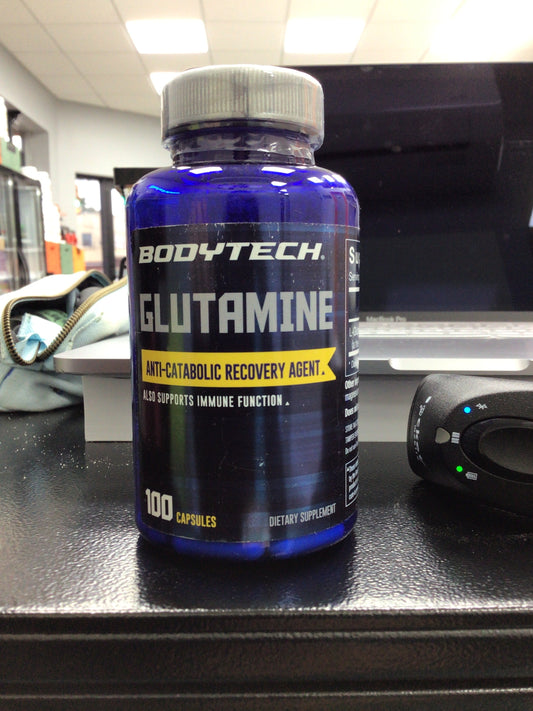 BodyTech Glutamine Capsules - Supports Muscle Recovery, Immune Health & Exercise Performance (100 Capsules)