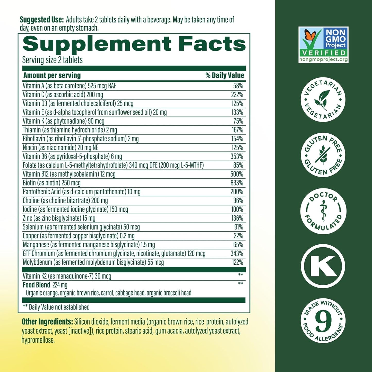 MegaFood Men's 40+ Advanced Multivitamin for Men - Dr-Formulated - Choline, Vitamin B, Vitamin C, Vitamin D, Zinc & Real Food - Brain Health, Immune Support - Vegetarian - 120 Tabs (60 Servings)