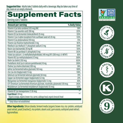 MegaFood Men's 40+ Advanced Multivitamin for Men - Dr-Formulated - Choline, Vitamin B, Vitamin C, Vitamin D, Zinc & Real Food - Brain Health, Immune Support - Vegetarian - 120 Tabs (60 Servings)