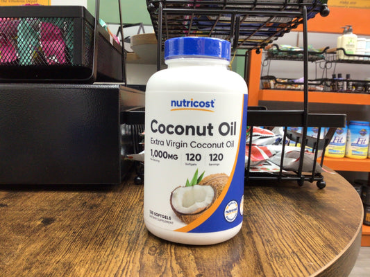 Nutricost Coconut Oil Softgels (1000mg) 120 Softgels - Extra Virgin Coconut Oil - Gluten Free and Non-GMO