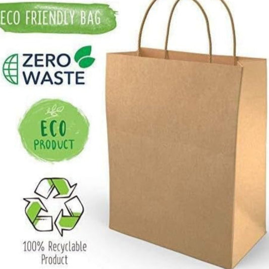 Willowus Kraft Paper Gift Bags with Handles Brown 100 Pack