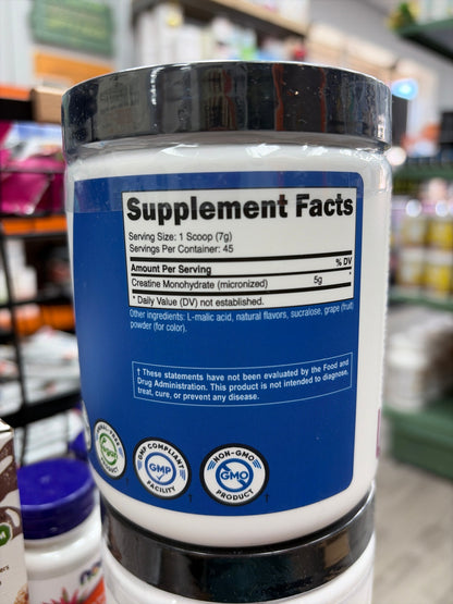 Nutricost Performance Creatine Monohydrate Powder ( Grape Flavored 10.7 Oz 5 G(300 Gram) - High Quality Micronized  Creatine Supplement - Vegan, Non-GMO, Gluten Free