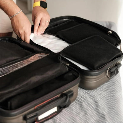 Aquaverde Luggage Organizer Bags 7 Set Black