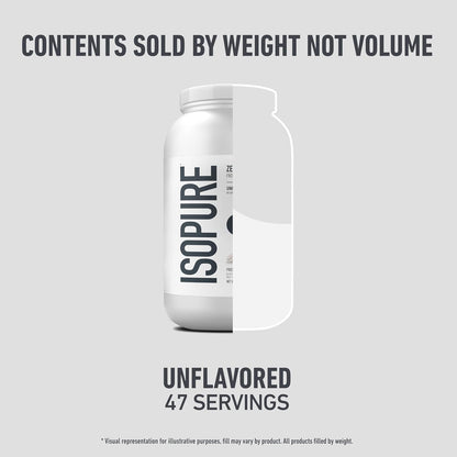 Isopure Zero Carb 100% Pure Whey Isolate Protein Powder, Gluten Free, with Vitamins, Unflavored, 25g Protein Per Serving, 3 Lbs, 47 Servings (Packaging May Vary)