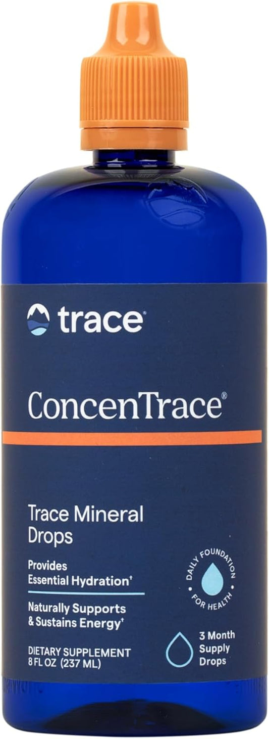 Trace Minerals ConcenTrace Trace Mineral Drops | Supports Energy, Digestion, Bone Health & Hydration, 70+ Ionic Trace Minerals w/Magnesium, Chloride & Potassium | Keto, Vegan & Non-GMO | 96 Servings