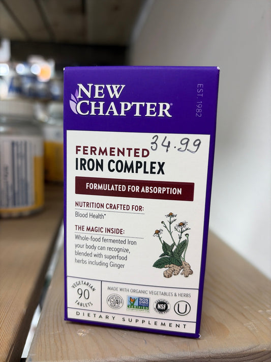 New Chapter Iron Supplement 90 Tablets | Whole-Food Fermented Iron Complex | Gentle, Non-Constipating, Energy Support