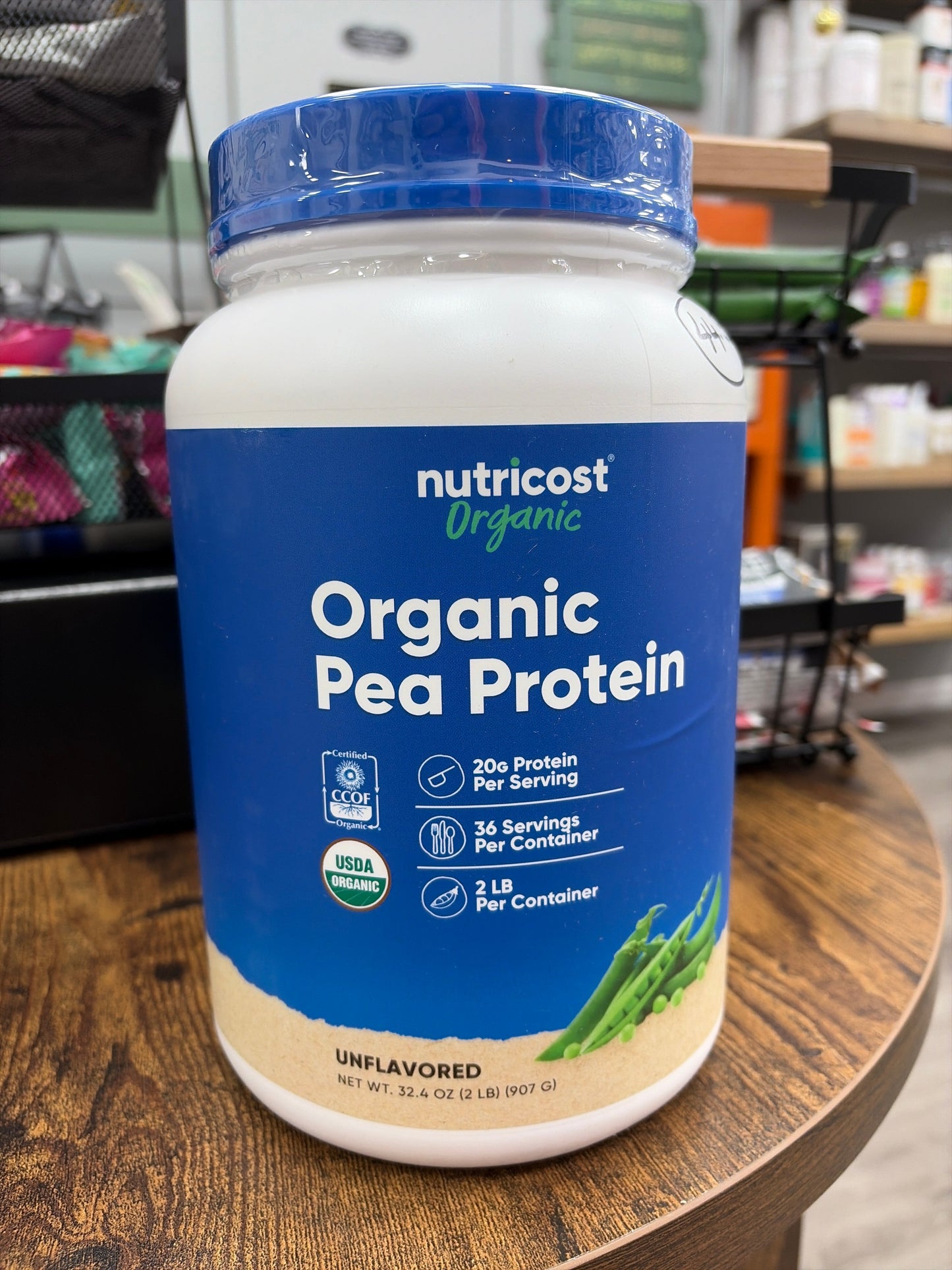 Nutricost Organic Pea Protein Unflavored 2 LB -Unflavored, Certified USDA Organic, Protein from Plants, Vegetarian Friendly, Gluten Free, Non-GMO