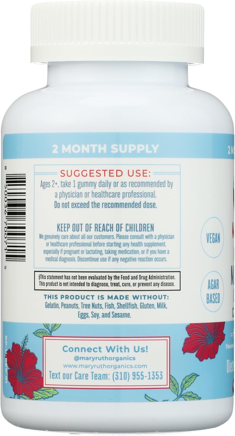 Kids Magnesium Citrate Gummies by MaryRuth's | 2 Month Supply | Sugar Free | Calm Magnesium Gummies for Kids 2+ | Bone Health | Calcium Absorption | Essential Mineral | Vegan | 60 Count