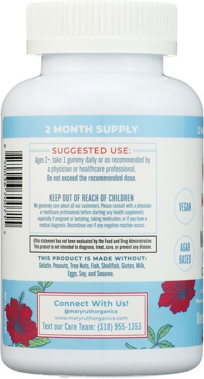 Kids Magnesium Citrate Gummies by MaryRuth's | 2 Month Supply | Sugar Free | Calm Magnesium Gummies for Kids 2+ | Bone Health | Calcium Absorption | Essential Mineral | Vegan | 60 Count