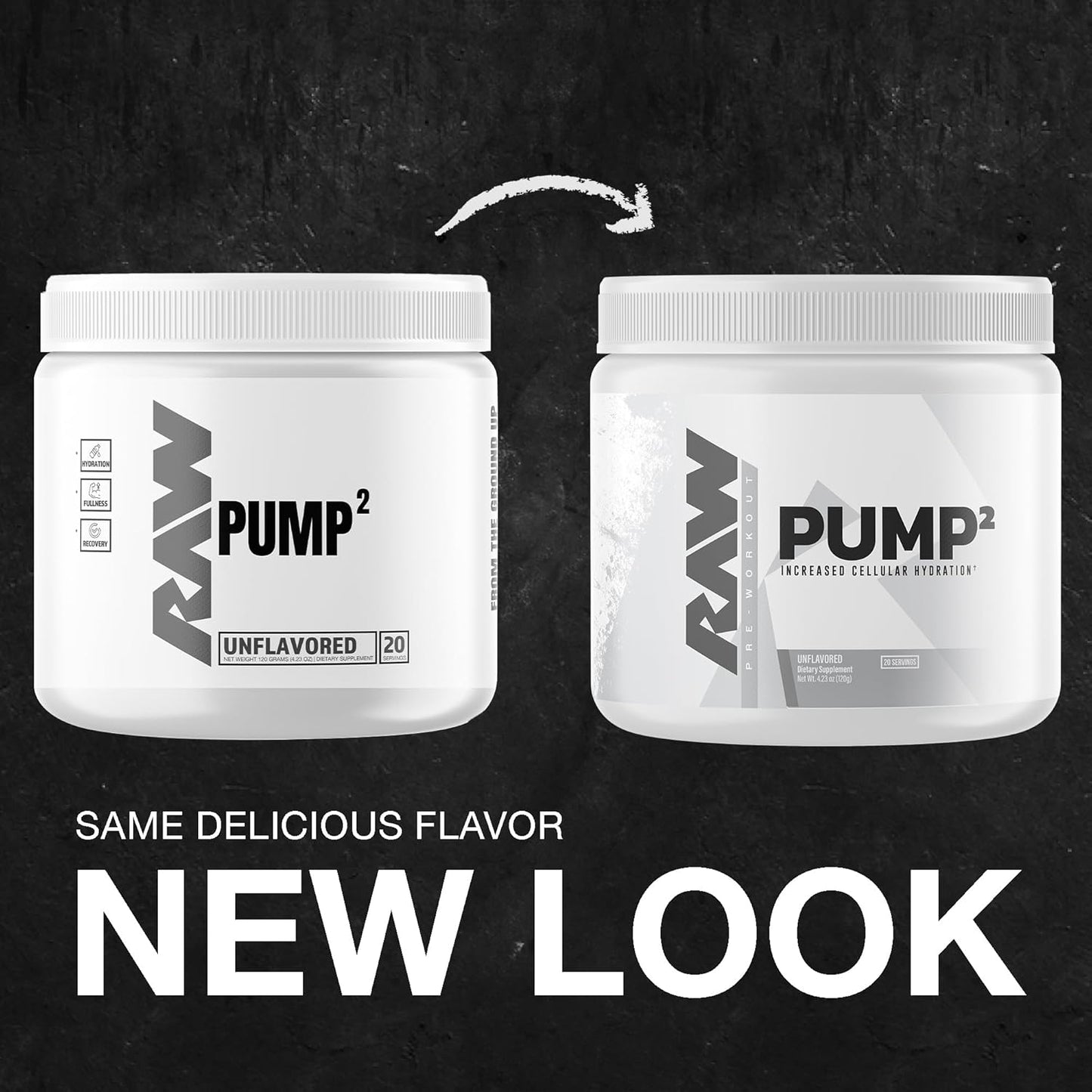 RAW Pump2 Pre Workout | Glycerol Pump Pre Workout Supplement, Pair Pump Supplement for Best Results Or Any Preworkout Powder | Enhanced Hydration and Boost Energy | Unflavored (20 Servings)