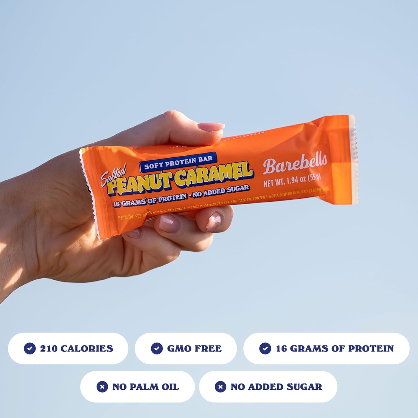Barebells Soft Protein Bars, Salted Peanut Caramel - 12 Count, 16g High Protein Treats - Chocolate Nutrition Bar with 1g Total Sugars - On The Go Breakfast or Post-Workout Snack