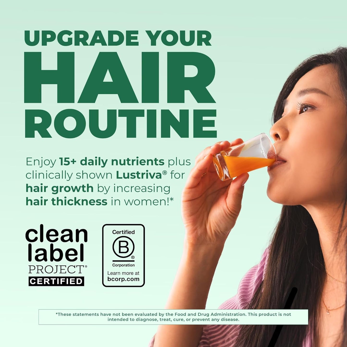 MARYRUTH'S Liquid Multivitamin + Hair Growth | Biotin 10000mcg | Lustriva Hair Growth Supplement | Clinically Tested in Women for Thicker Hair & Facial Wrinkle | Skin Care | Ages 18+ | 15.22 Fl Oz