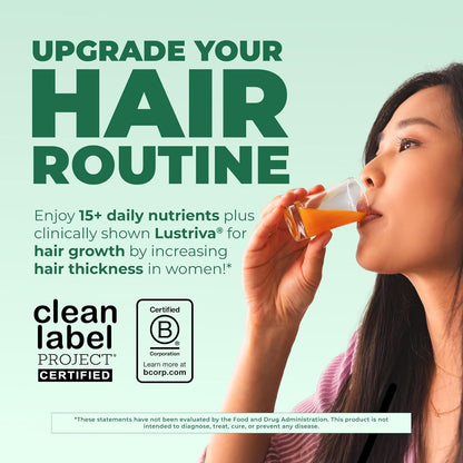 MARYRUTH'S Liquid Multivitamin + Hair Growth | Biotin 10000mcg | Lustriva Hair Growth Supplement | Clinically Tested in Women for Thicker Hair & Facial Wrinkle | Skin Care | Ages 18+ | 15.22 Fl Oz