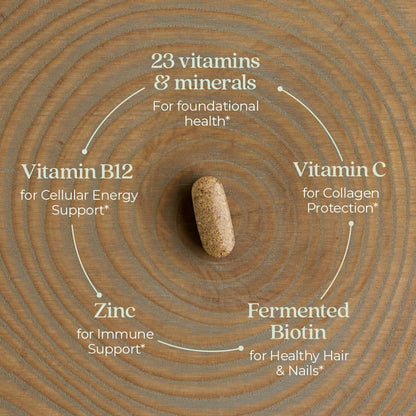 New Chapter Women’s Multivitamin, Iron, B6, B12, Biotin for Hair Growth, D3, VIT C, Zinc for Immune & Stress Support, Gentle on an Empty Stomach, One Daily, Non-GMO, Gluten-Free, 18+, 48 Tablets