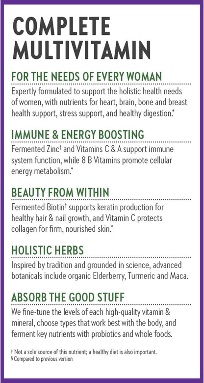 New Chapter Women’s Multivitamin, Iron, B6, B12, Biotin for Hair Growth, D3, Vit C, Zinc for Immune & Stress Support, Gentle on an Empty Stomach, One Daily, Non-GMO, Gluten-Free, 18+, 72 Tablets