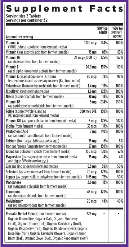 New Chapter Advanced Perfect Prenatal Vitamins, 96ct, Made with Organic, Non-GMO Ingredients for Healthy Baby & Mom - Folate (Methylfolate), Whole-Food Fermented Iron, Vitamin D3 + Ginger
