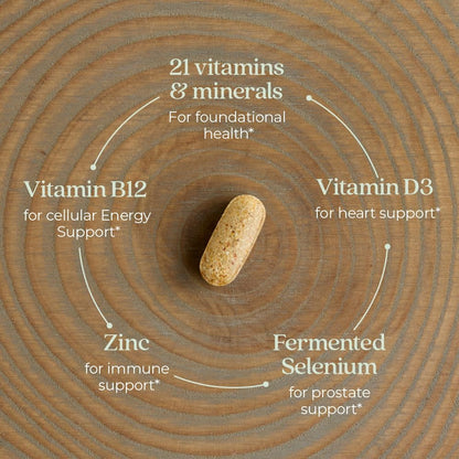 New Chapter Men’s Multivitamin, B6, Extra B12, D3, Vitamin C & Zinc, Immune, Heart, Cellular Energy, and Brain Health, Gentle on The Stomach, One Daily, Non-GMO, Gluten-Free, 18+, 48 Tablets