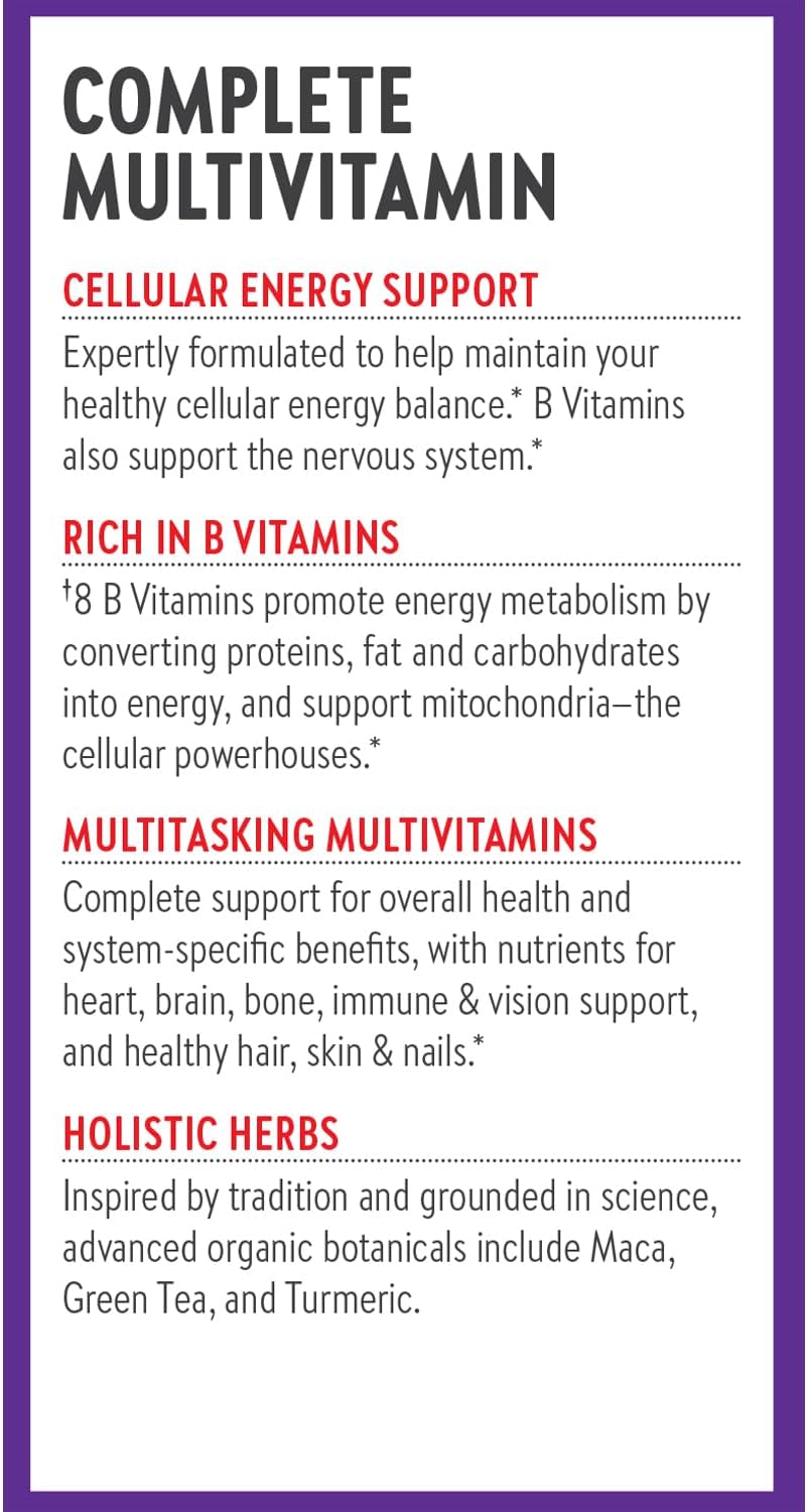 New Chapter Energy Supplement - Perfect Energy Multivitamin for Balanced Energy + Stress Support with B Vitamins + Vitamin D3 + Organic Non-GMO Ingredients - 96 ct