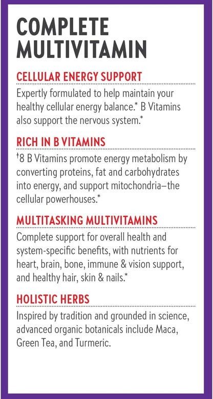 New Chapter Energy Supplement - Perfect Energy Multivitamin for Balanced Energy + Stress Support with B Vitamins + Vitamin D3 + Organic Non-GMO Ingredients - 96 ct