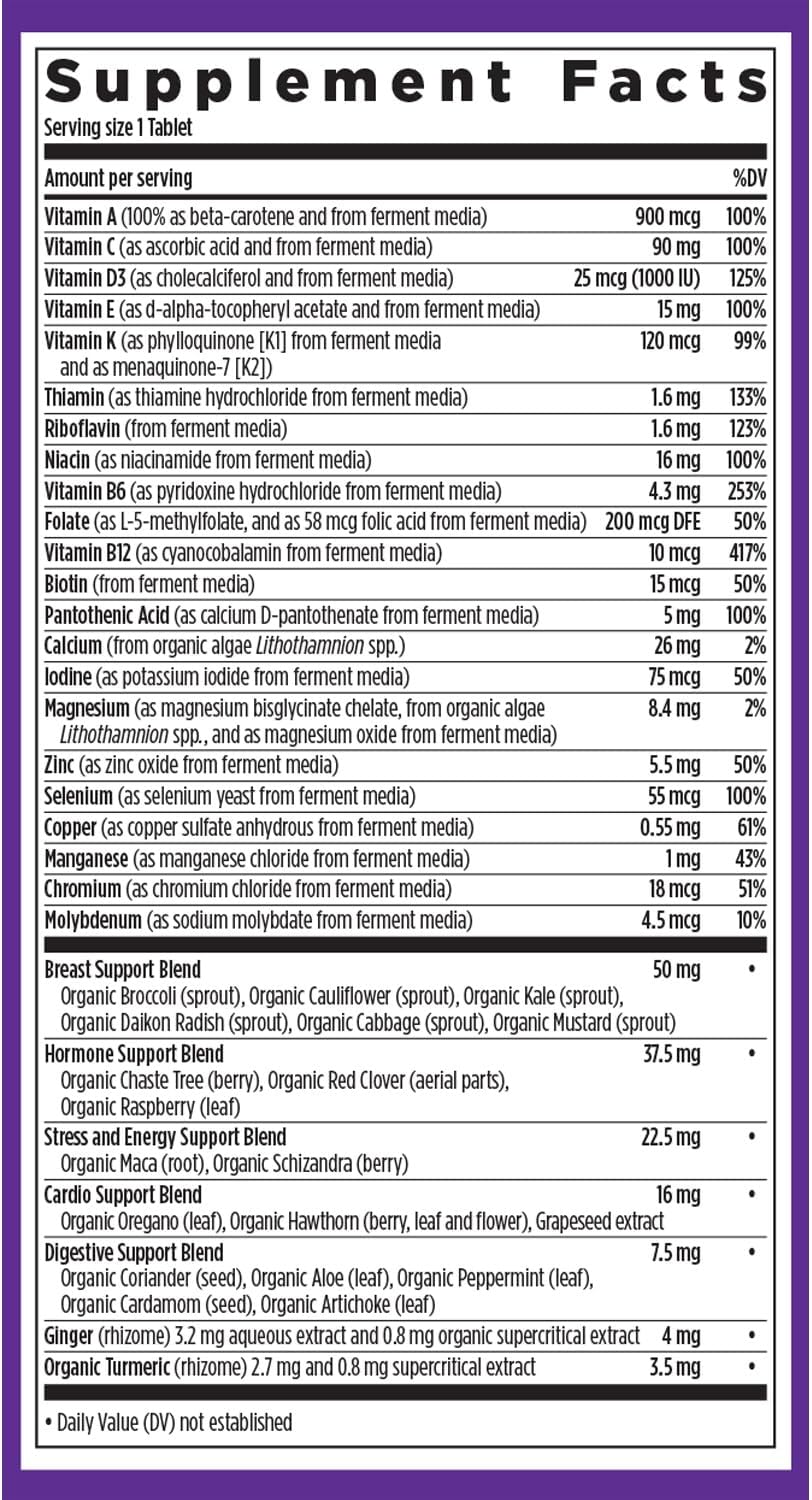 New Chapter Women’s Multivitamin 40+, extra B6 & B12, Biotin for Hair Growth, D3, Vit C, Zinc for Immune & Stress Support, Gentle on an Empty Stomach, One Daily, Non-GMO, Gluten-Free, 48 Tablets