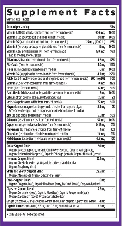 New Chapter Women’s Multivitamin 40+, extra B6 & B12, Biotin for Hair Growth, D3, Vit C, Zinc for Immune & Stress Support, Gentle on an Empty Stomach, One Daily, Non-GMO, Gluten-Free, 48 Tablets