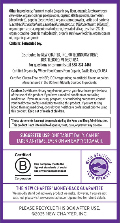 New Chapter Women’s Multivitamin 40+, extra B6 & B12, Biotin for Hair Growth, D3, Vit C, Zinc for Immune & Stress Support, Gentle on an Empty Stomach, One Daily, Non-GMO, Gluten-Free, 48 Tablets