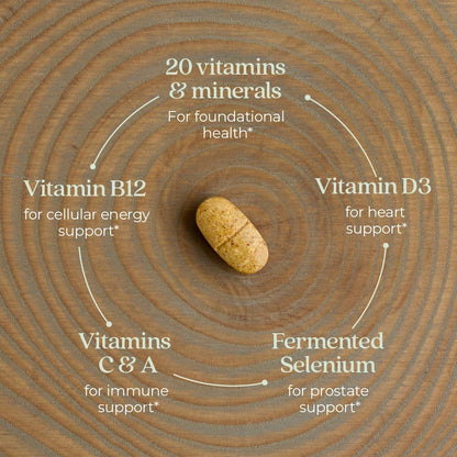 New Chapter Men’s Multivitamin 40+, Extra B6 & B12, D3, Vitamin C & Zinc, Immune, Heart, Cellular Energy, and Brain Health, Gentle on The Stomach, One Daily, Non-GMO, Gluten-Free, 72 Tablets