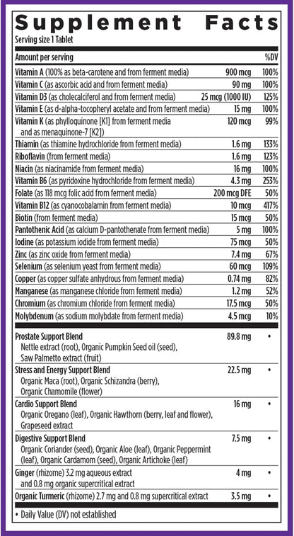 New Chapter Men’s Multivitamin 40+, Extra B6 & B12, D3, Vitamin C & Zinc, Immune, Heart, Cellular Energy, and Brain Health, Gentle on The Stomach, One Daily, Non-GMO, Gluten-Free, 72 Tablets