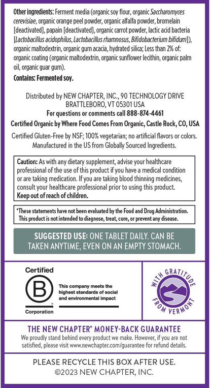 New Chapter Men’s Multivitamin 40+, Extra B6 & B12, D3, Vitamin C & Zinc, Immune, Heart, Cellular Energy, and Brain Health, Gentle on The Stomach, One Daily, Non-GMO, Gluten-Free, 72 Tablets
