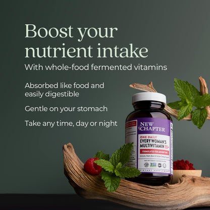 New Chapter Women’s Multivitamin 55+, Astaxanthin, B6, B12, D3, Vitamin C & Zinc, Immune, Heart, Cellular Energy, and Bone Support, Gentle on The Stomach, One Daily, Non-GMO, Gluten-Free, 72 Tablets