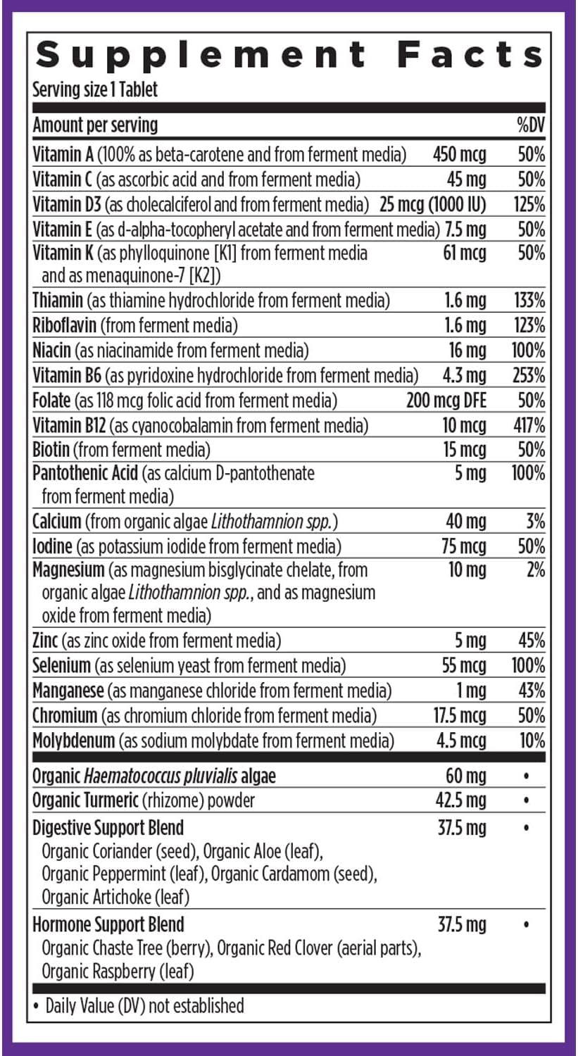New Chapter Women’s Multivitamin 55+, Astaxanthin, B6, B12, D3, Vitamin C & Zinc, Immune, Heart, Cellular Energy, and Bone Support, Gentle on The Stomach, One Daily, Non-GMO, Gluten-Free, 72 Tablets