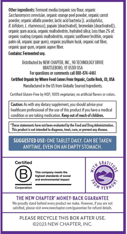 New Chapter Men's Multivitamin 50 Plus for Brain, Heart, Digestive, Prostate & Immune Support with 20+ Nutrients + Astaxanthin - Every Man's One Daily 55+, Gentle on The Stomach - 72 ct