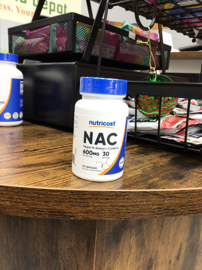 Nutricost N-Acetyl L-Cysteine (NAC) 600mg, 30 Vegan Capsules - GMO Free, Gluten Free, Vegetarian Caps