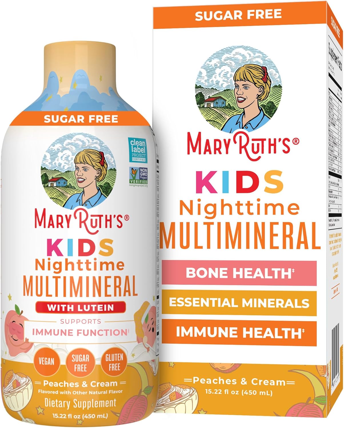 Kids Liquid Nighttime Multimineral by MaryRuth's | Bone Health | Immune Function | Bedtime Supplement | Kids Vitamins | Magnesium | Vegan | Sugar Free | 30-180 Servings | 15.22 fl oz