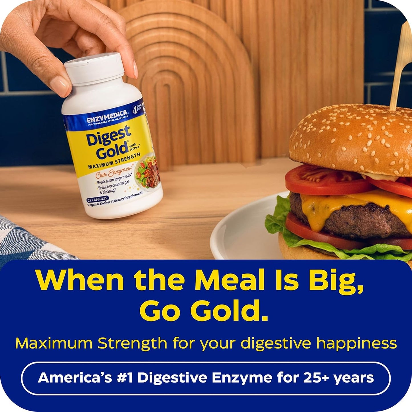 Enzymedica Digest Gold - Digestive Enzyme Supplement for Women & Men, Enzyme Capsules for Digestion, Gut Health Support, Helps Gas & Bloating, ATPro Energy Support, Maximum Strength, Vegan - 180 Caps