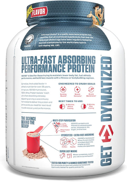 Dymatize ISO100 Whey Protein Powder Isolate, Cocoa Pebbles, 25g of Protein, 5 Pound, 5.5g BCAAs, Less Than 120 Cal., Gluten Free, 1g Fat, 1g Sugar, 2g Carb