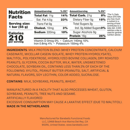 Barebells Soft Protein Bars, Salted Peanut Caramel - 12 Count, 16g High Protein Treats - Chocolate Nutrition Bar with 1g Total Sugars - On The Go Breakfast or Post-Workout Snack