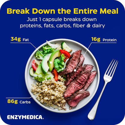 Enzymedica Digest Gold - Digestive Enzyme Supplement for Women & Men, Enzyme Capsules for Digestion, Gut Health Support, Helps Gas & Bloating, ATPro Energy Support, Maximum Strength, Vegan - 180 Caps