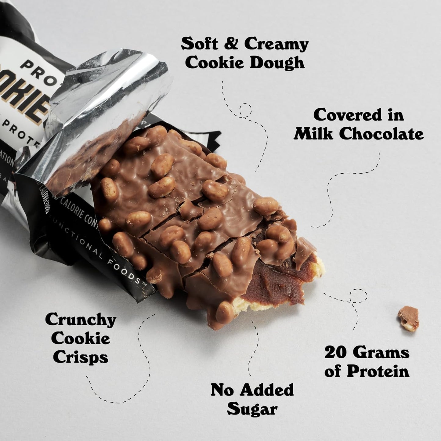 Barebells Protein Bars Cookies & Cream - 12 Count, 20g High Protein Treats - Chocolate Nutrition Bar with 1g Total Sugars - On-The-Go Breakfast or Post-Workout Snack