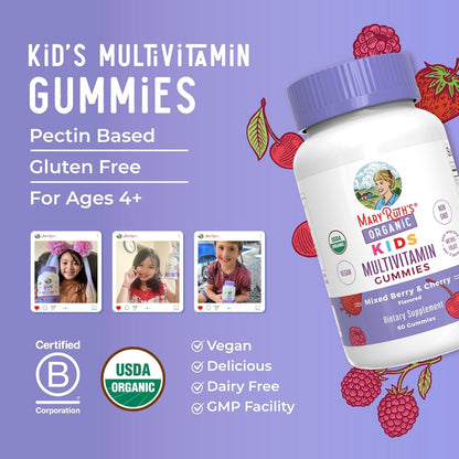 MARYRUTH'S Kids Vitamins | Multi | 1 Month Supply | Multivitamin Gummies for Ages 4+ | Multivitamin for Kids | Vegan | Only 2 Gummies a Day | 60 Count