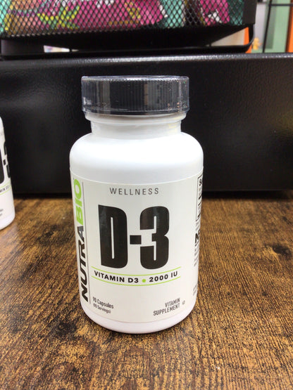 NutraBio Vitamin D (2000 IU), Immune Support - 90 Vegetable Capsules