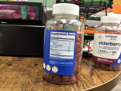 Nutricost Kids Elderberry Gummies (50mg) with Zinc & Vitamin C 120 Gummies - Gluten Free, No Corn Syrup