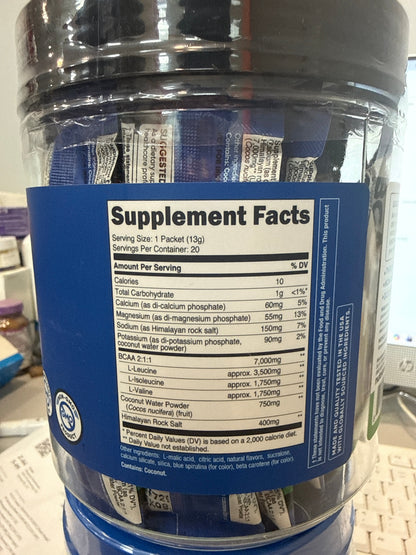 Nutricost BCAA+ Hydration Green Apple Flavored (20 Stickpacks) - Branched Chain Amino Acids with Hydration Complex - Gluten-Free, Non-GMO