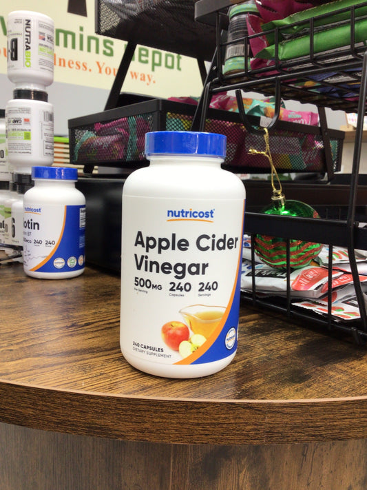 Nutricost Apple Cider Vinegar Capsules 500mg, 240 Vegetarian Capsules - Natural, Vegetarian, GMP, Non-GMO and Gluten Free