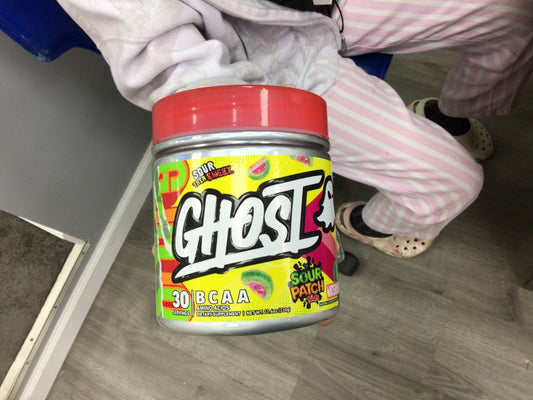 GHOST BCAA Powder Amino Acids Supplement, Sour Patch Kids Watermelon - 30 Servings - Sugar-Free Intra, Post & Pre Workout Amino Powder & Recovery Drink, 7G BCAA