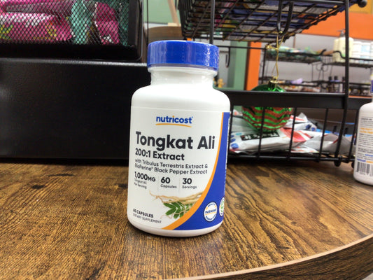 Nutricost Tongkat Ali 1,000mg 60 Capsules - with Tribulus Terrestris and BioPerine, Vegetarian Caps, Non-GMO, Gluten Free, Potent Extract